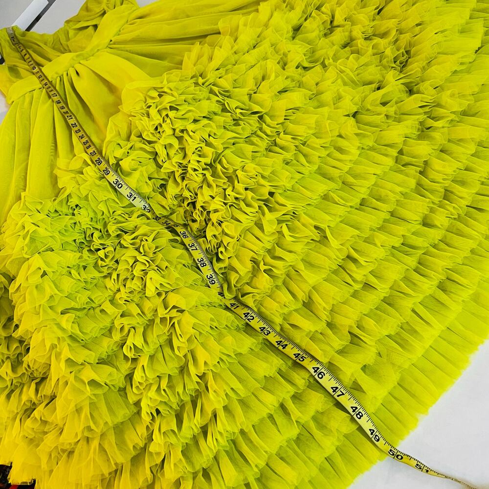 Christian Soriano Tulle Tiered Ruffle Dress Girls Size 12 Green - Picture 5 of 6